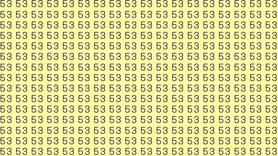 Observation Skills Test: If you have Eagle Eyes Find the number 58 among 53 in 12 Seconds?