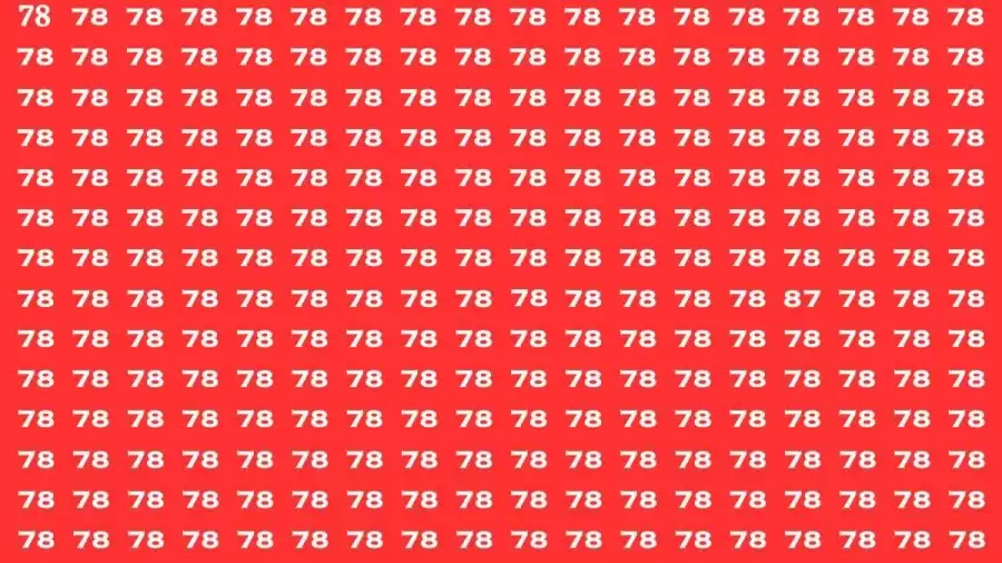 Brain Test: If you have Eagle Eyes Find the Number 87 among 78 in 15 Secs