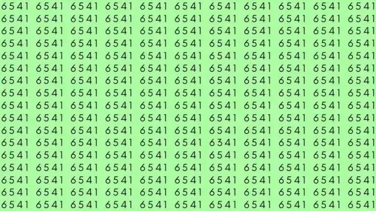 Optical Illusion Brain Test: If you have Eagle Eyes Find the number 6341 among 6541 in 12 Seconds?