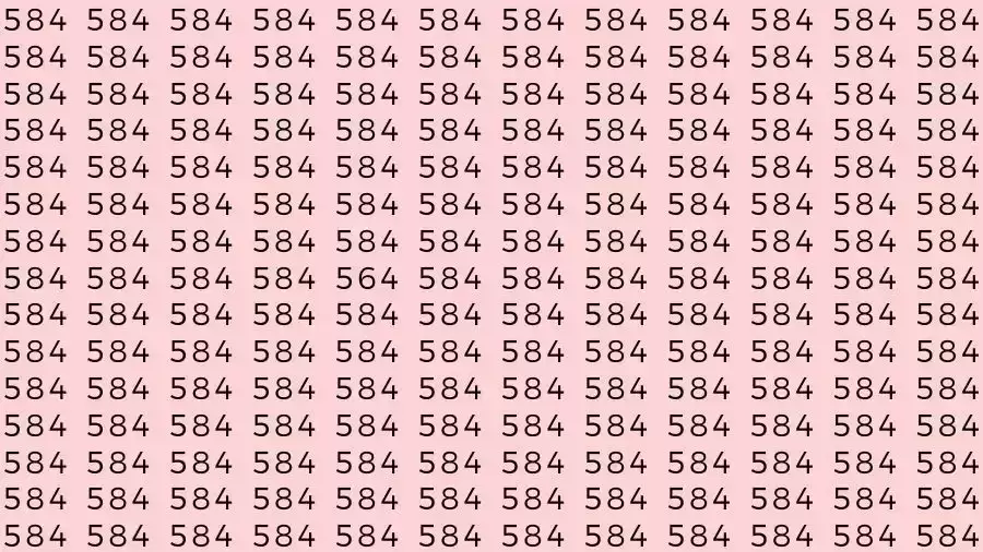 Optical Illusion Brain Test: If you have Eagle Eyes Find the number 564 among 584 in 12 Seconds?