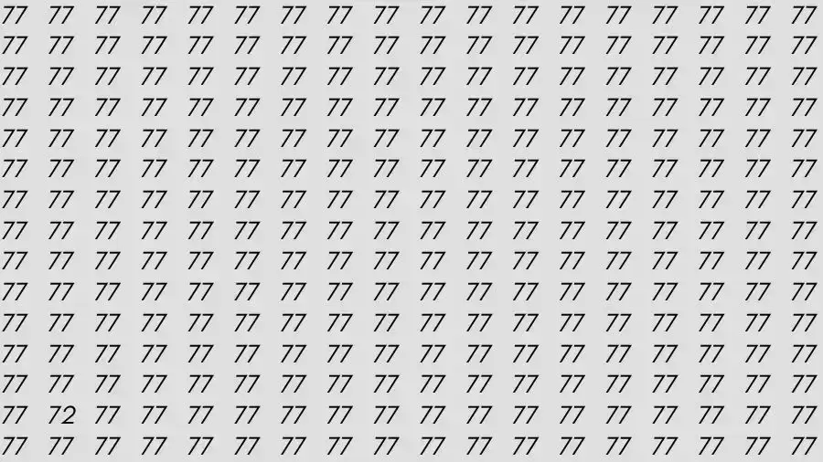 Observation Skills Test: If you have Eagle Eyes Find the number 72 among 77 in 10 Seconds?