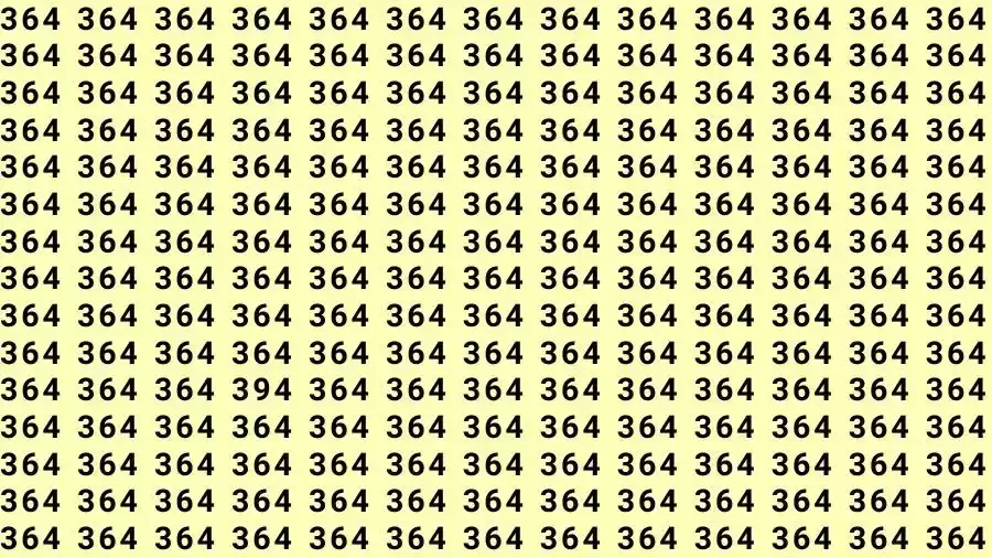 Optical Illusion Brain Test: If you have Eagle Eyes Find the number 394 among 364 in 12 Seconds?