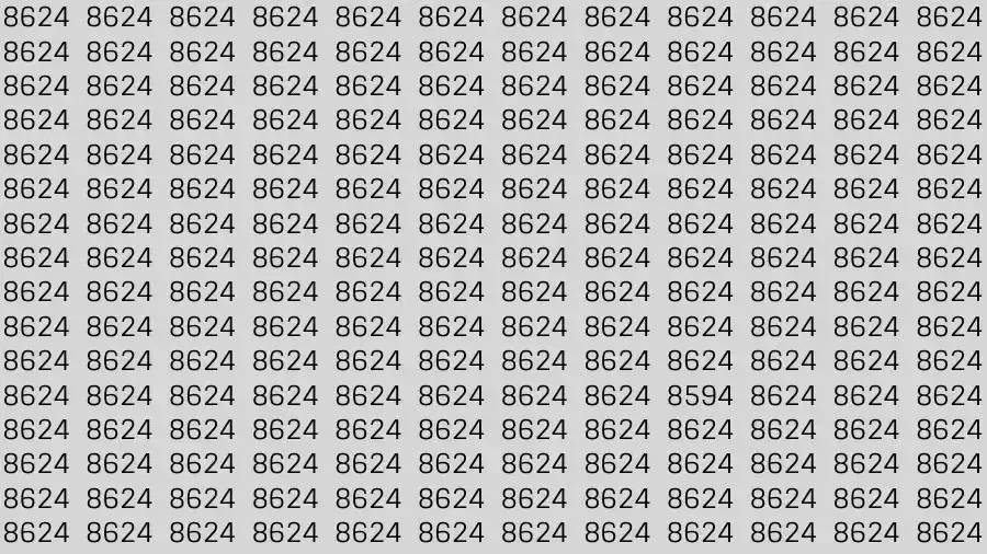 Optical Illusion Brain Test: If you have Eagle Eyes Find the number 8594 among 8624 in 10 Seconds?