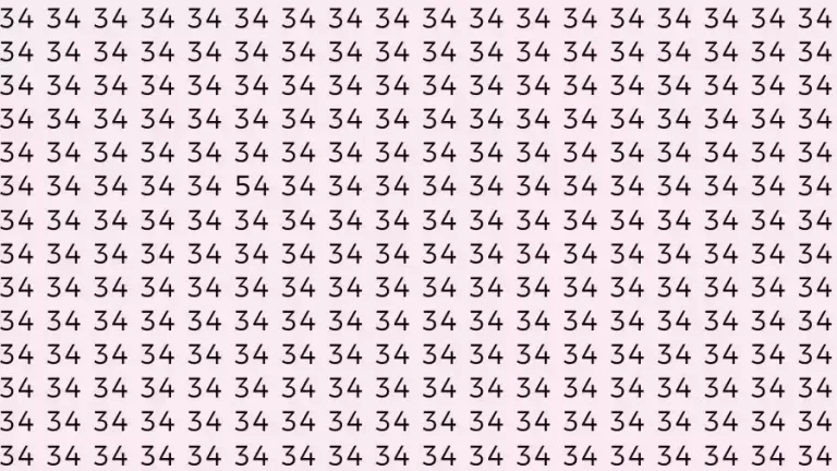 Optical Illusion Brain Test: If you have Eagle Eyes Find the number 54 among 34 in 15 Seconds?