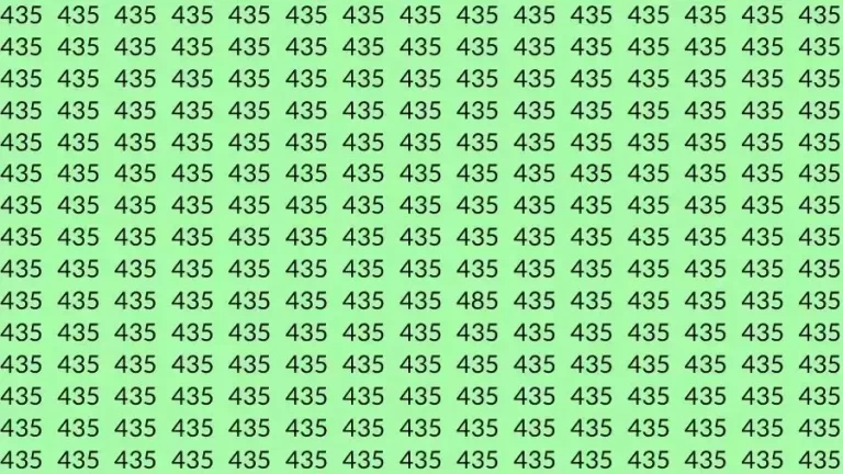 Observation Skills Test: If you have Eagle Eyes Find the number 485 among 435 in 10 Seconds?