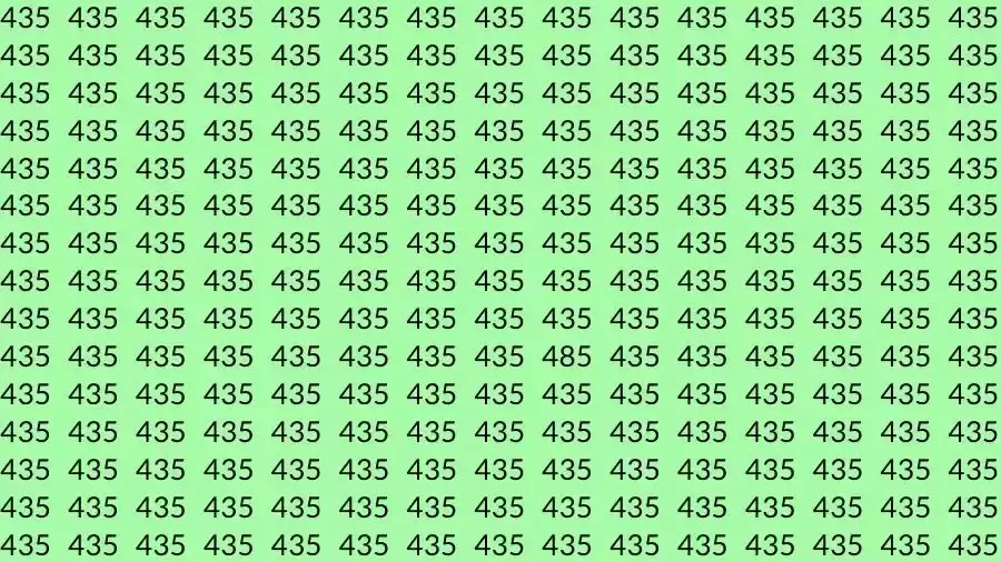 Observation Skills Test: If you have Eagle Eyes Find the number 485 among 435 in 10 Seconds?