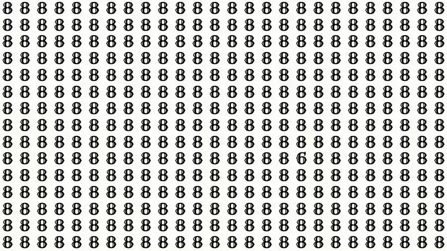 Optical Illusion Brain Test: If you have Eagle Eyes Find the number 6 among 8 in 10 Seconds?
