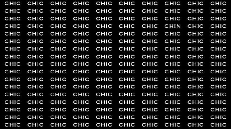 Brain Test: If you have Hawk Eyes Find the word Chin in 18 Secs