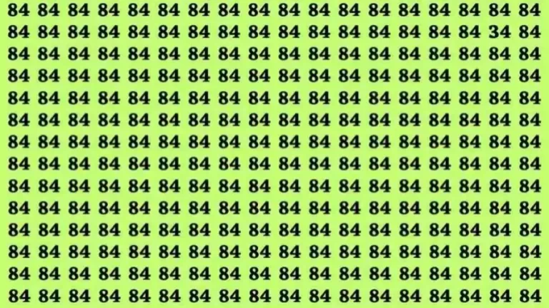 Optical Illusion Brain Test: If you have Eagle Eyes Find the Number 34 among 84 in 12 Secs