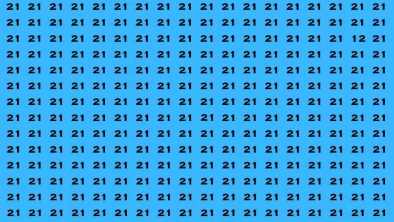 Observation Brain Test: If you have Sharp Eyes Find the Number 12 among 21 in 15 Secs