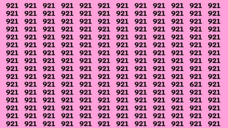 Observation Brain Test: If you have Sharp Eyes Find the number 621 among 921 in 20 Secs