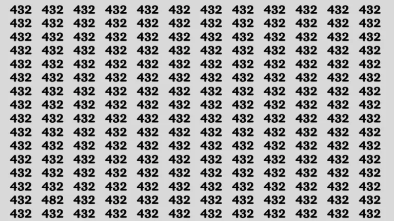 Observation Brain Test: If you have Hawk Eyes Find the Number 482 among 432 in 15 Secs