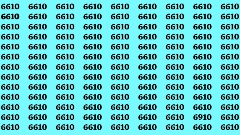 Observation Brain Test: If you have Eagle Eyes Find the number 6910 in 12 Secs