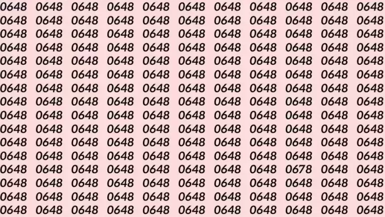 Optical Illusion Brain Test: If you have Sharp Eyes Find the number 0678 among 0648 in 7 Seconds?