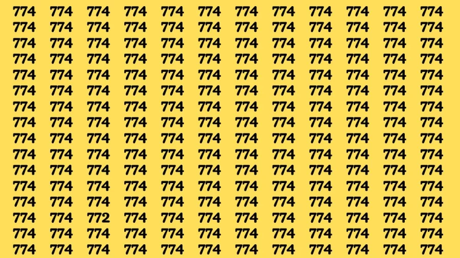 Observation Brain Test: If you have Keen Eyes Find the Number 772 among 774 in 15 Secs