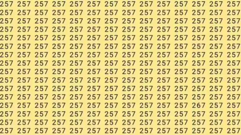 Optical Illusion Brain Test: If you have Eagle Eyes Find the number 267 among 257 in 7 Seconds?