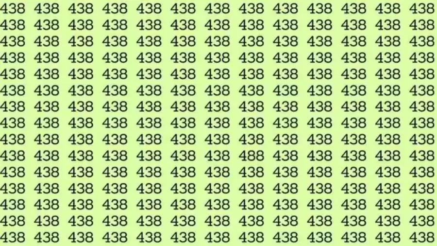 Observation Skills Test: If you have Sharp Eyes Find the number 488 among 438 in 7 Seconds?