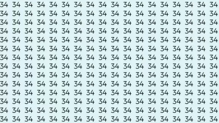 Optical Illusion: If you have Hawk Eyes Find the number 54 among 34 in 6 Seconds.