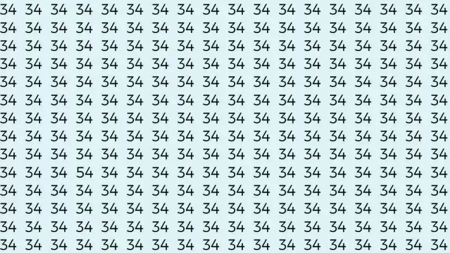Optical Illusion: If you have Hawk Eyes Find the number 54 among 34 in 6 Seconds.