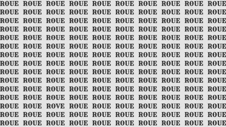 Optical Illusion Brain Test: If you have Eagle Eyes find the Word Rove among Roue in 10 Seconds