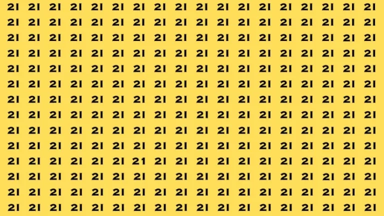 Observation Brain Test: If you have Sharp Eyes Find the number 21 in 20 Secs