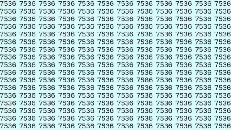 Observation Skills Test: If you have Eagle Eyes Find the number 7586 among 7536 in 12 Seconds?