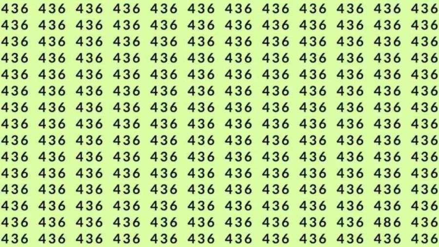 Observation Skills Test: If you have Sharp Eyes Find the number 486 among 436 in 12 Seconds?