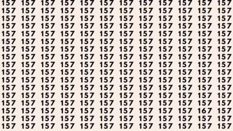 Optical Illusion Challenge: If you have Sharp Eyes Find the number 167 among 157 in 8 Seconds.