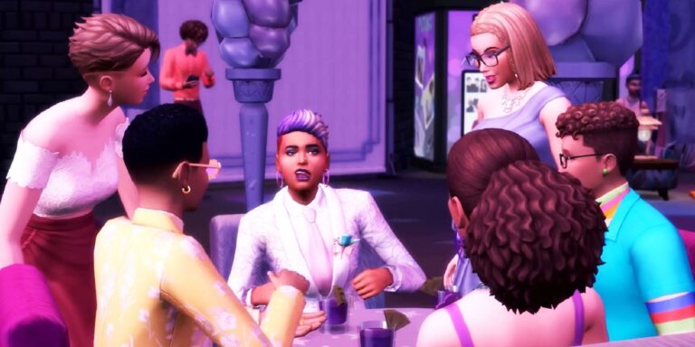 Characters in prom in The Sims 4 High School Years.