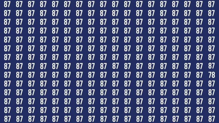 Brain Teaser Find the Number: If You Have Hawk Eyes find the Number 78 in 20 Secs