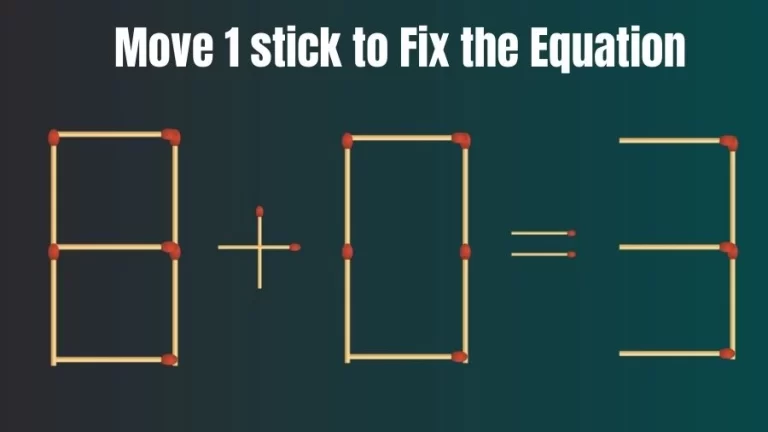 Brain Teaser IQ Test: 8+0=3 Matchstick Puzzle Only Genius Mind Can Solve