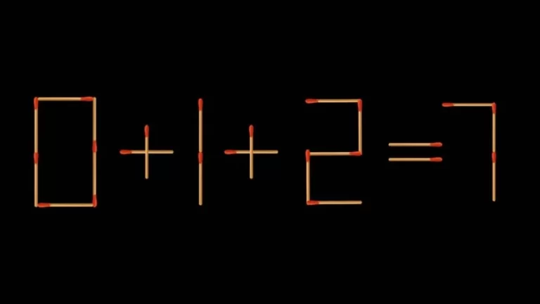 Brain Teaser Math Test: 0+1+2=7 Move 1 Matchstick to Fix the Equation by 20 Secs| Matchstick Puzzle