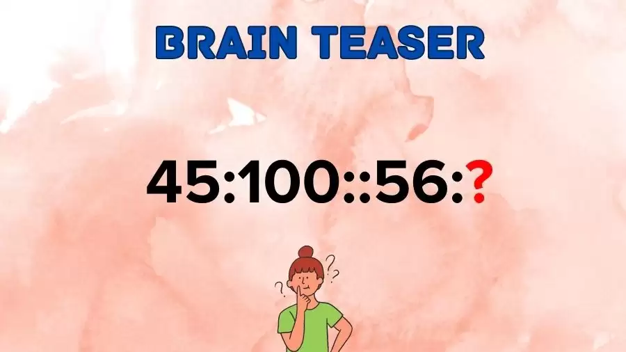Brain Teaser: What is the Missing Term in 45:100::56:?