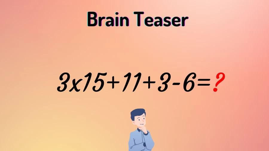 Brain Teaser for Genius Minds: Equate 3x15+11+3-6