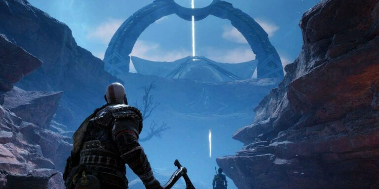 Finding all of the Nornir Chests in Alfheim in God of War Ragnarok, looking at the Light of Alfheim.