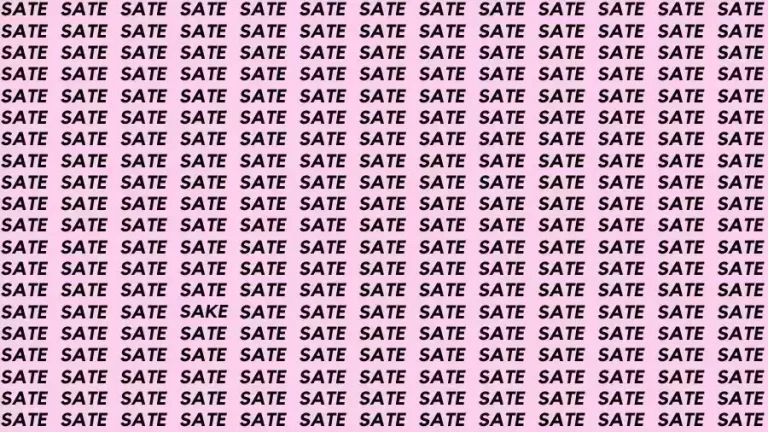 If you have Sharp Eyes find the Word Sake among Sate in 10 Secs | Observation Skills Test