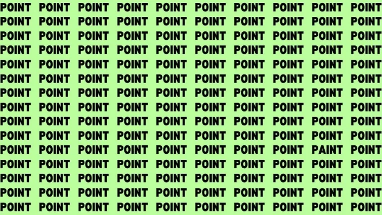 Observation Brain Challenge: If you have 50/50 Vision Find the Word Paint among Point in 15 Sec