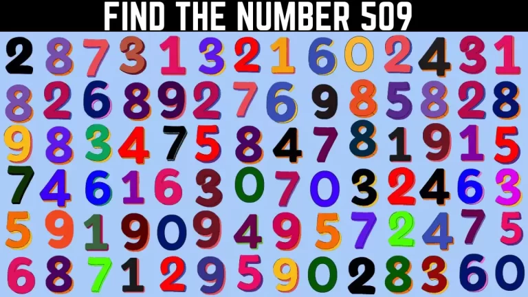 Observation Brain Challenge : If you have Keen Eyes Find the Number 509 in 12 Secs