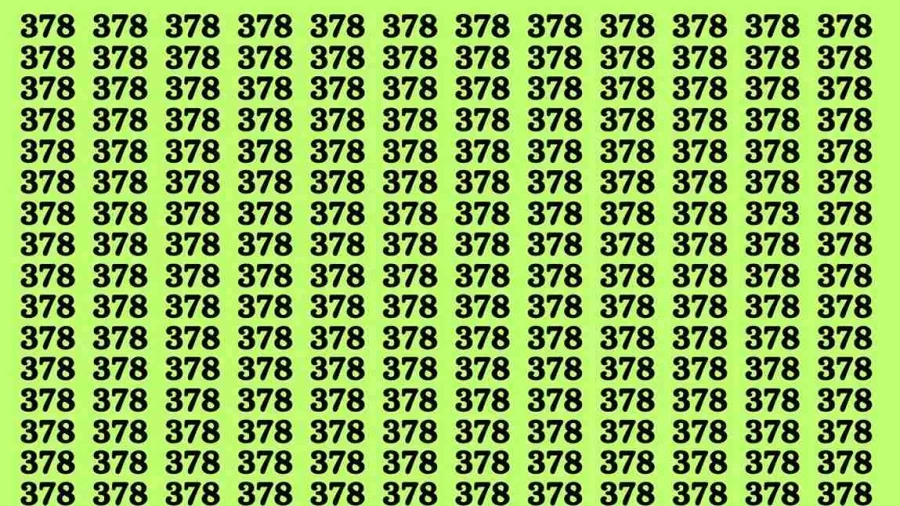 Observation Brain Challenge: If you have Sharp Eyes Find the number 373 among 378 in 20 Secs