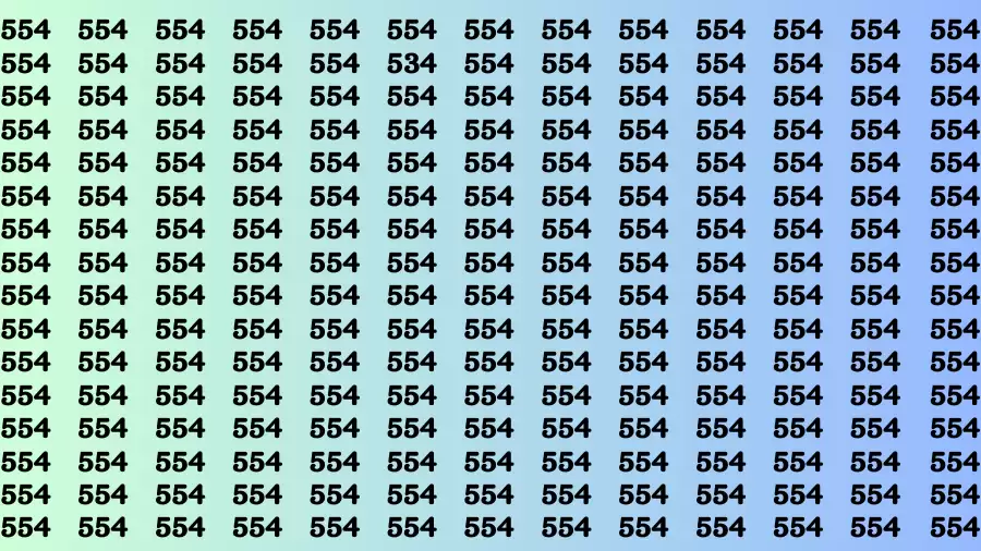 Observation Brain Out: If you have Sharp Eyes Find the number 534 among 554 in 20 Secs