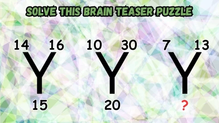 Only a Genius can Solve this Brain Teaser Puzzle in 20 Secs