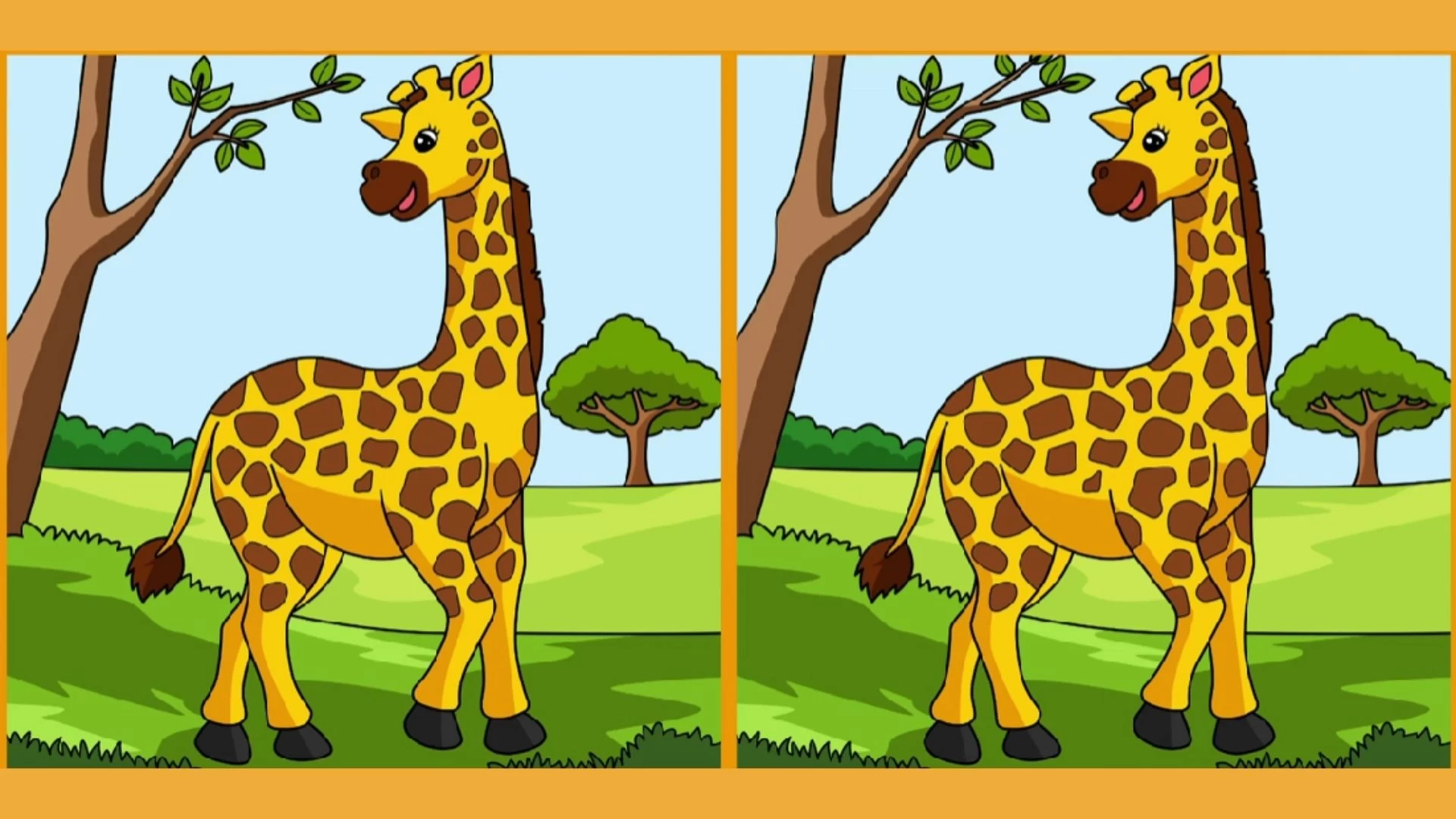 Only true observers will be able to spot 3 differences in the Giraffe picture within 12 seconds