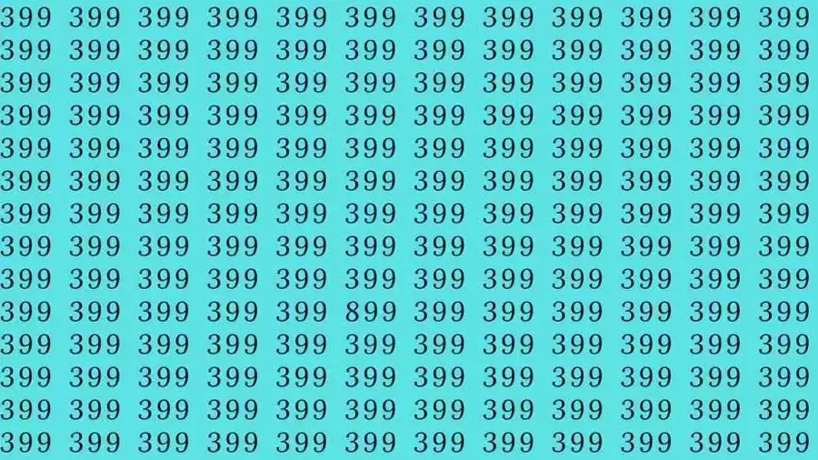 Optical Illusion: If you have eagle eyes find 899 among 399 in 12 Seconds?