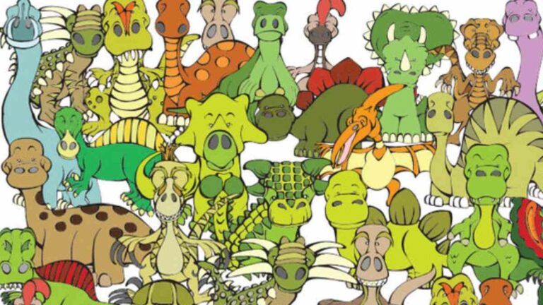 Optical illusion IQ test: Only 1% can spot the turtle lurking among the dinosaurs in the picture within 9 seconds!