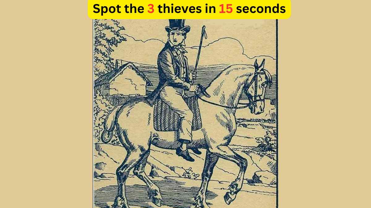 People with high intellectual ability can spot 3 thieves hiding from nobles in the picture within 15 seconds!