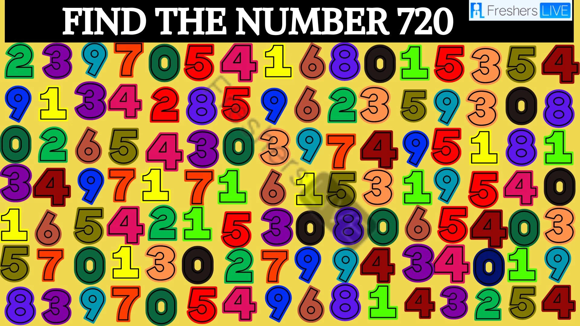 Test Your Lateral Thinking Skills Find the Number 720 Within 10 Seconds