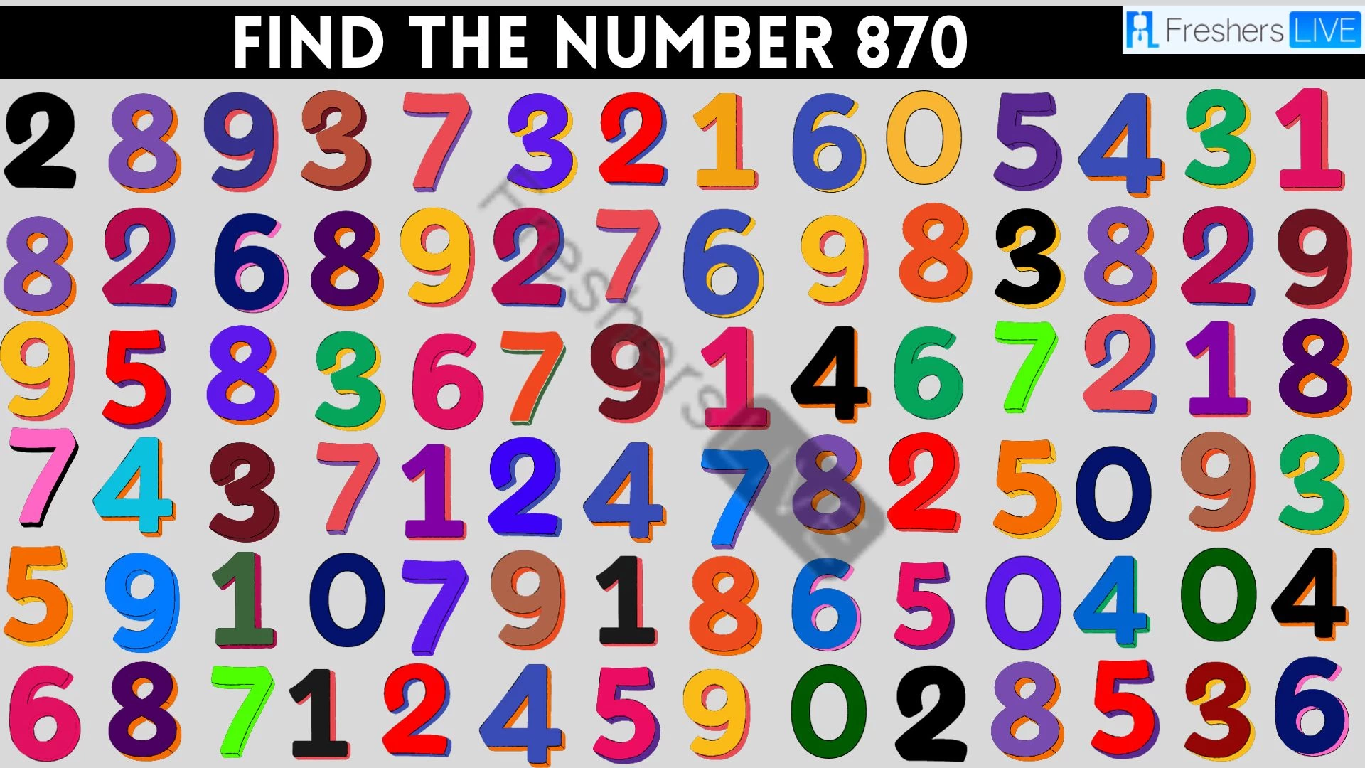 Test Your Lateral Thinking Skills Find the Number 870 Within 10 Seconds