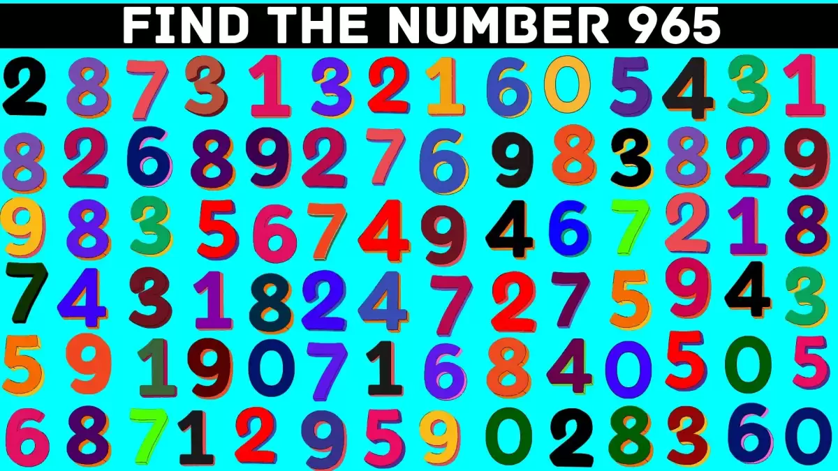 Test Your Lateral Thinking Skills Find the Number 965 Within 10 Seconds