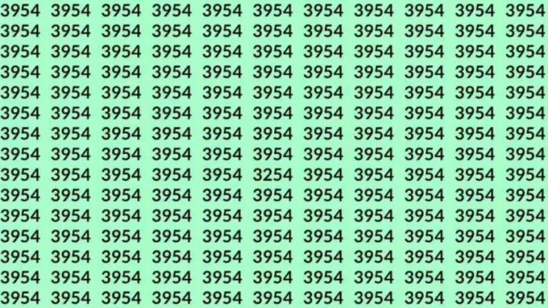 Observation Skills Test: If you have Eagle Eyes Find the number 3254 among 3954 in 6 Seconds?