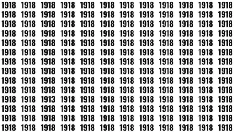 Optical Illusion Brain Test: If you have Sharp Eyes Find the number 1913 among 1918 in 7 Seconds?